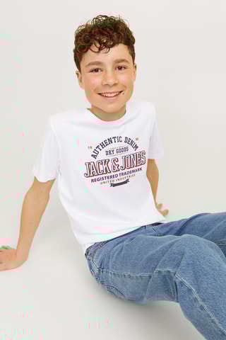 T-shirt em algodão biológico - Branco - Jack & Jones Junior