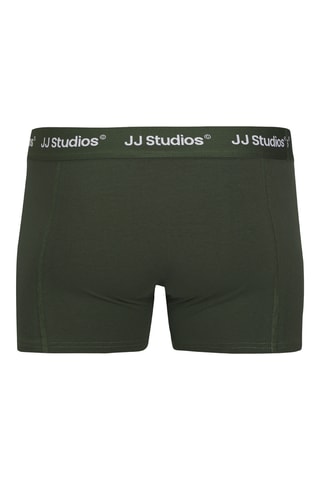 3 boxers em algodão biológico - Verde-escuro e violeta - Jack & Jones Junior