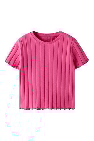 T-shirt em algodão biológico - Rosa - Name It Kids