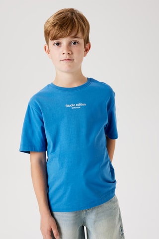 T-shirt em algodão biológico - Azul-elétrico - Name It Kids