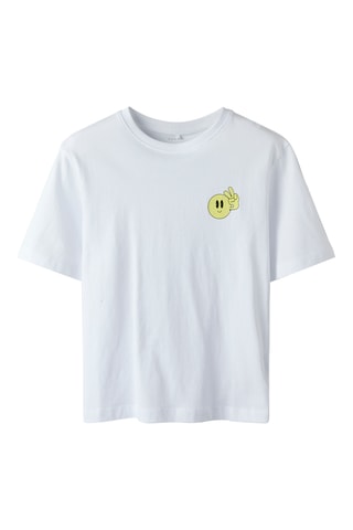 T-shirt em algodão biológico - Branco - Name It Kids