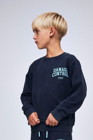 Sweat em algodão biológico - Azul-marinho - Name It Kids