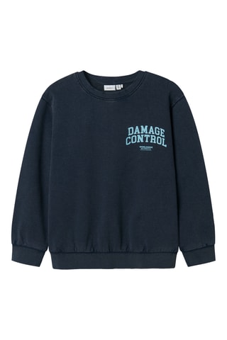 Sweat em algodão biológico - Azul-marinho - Name It Kids