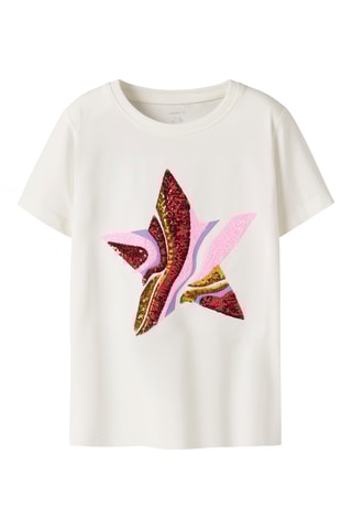 T-shirt em algodão biológico - Cru - Name It Kids