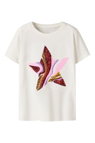 T-shirt em algodão biológico - Cru - Name It Kids
