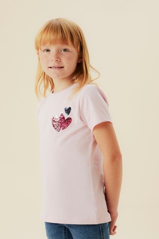 T-shirt em algodão biológico - Rosa - Name It Kids
