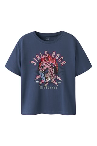 T-shirt em algodão biológico - Índigo - Name It Kids