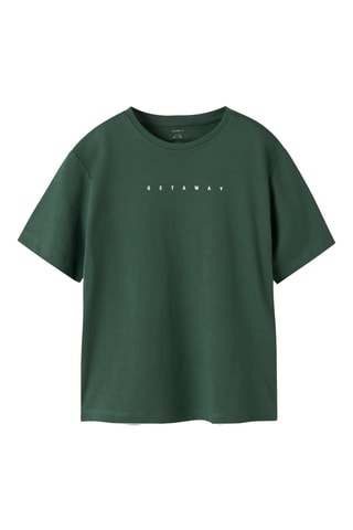 T-shirt em algodão biológico - Verde-escuro - Name It Kids