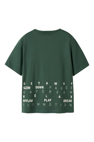 T-shirt em algodão biológico - Verde-escuro - Name It Kids