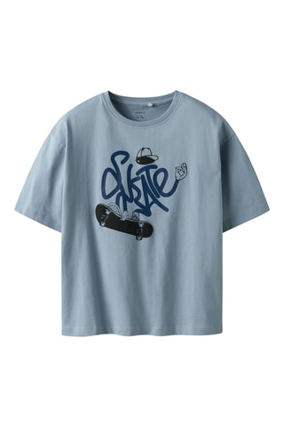 T-shirt em algodão biológico - Azul - Name It Kids