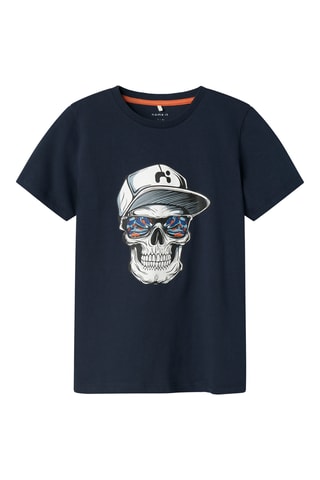 T-shirt em algodão biológico - Azul-marinho - Name It Kids