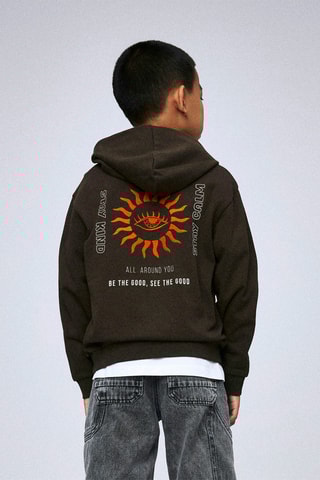 Sweat em algodão biológico - Caqui - Name It Kids