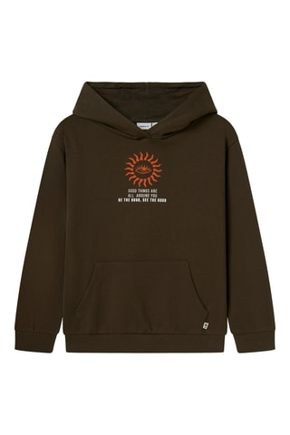 Sweat em algodão biológico - Caqui - Name It Kids
