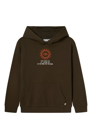 Sweat em algodão biológico - Caqui - Name It Kids