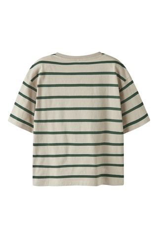T-shirt em algodão biológico - Cru e verde - Name It Kids