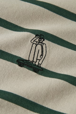 T-shirt em algodão biológico - Cru e verde - Name It Kids