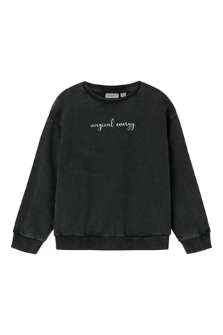 Sweat em algodão biológico - Preto - Name It Kids