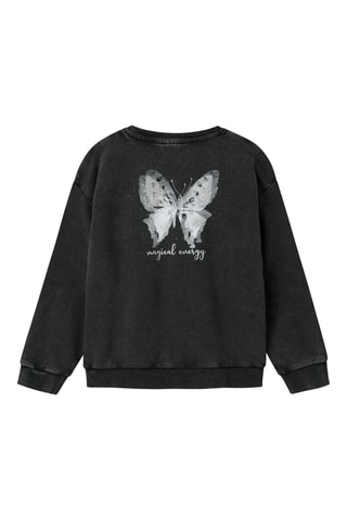 Sweat em algodão biológico - Preto - Name It Kids