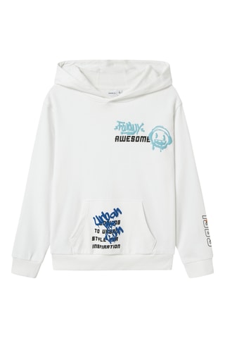 Sweat em algodão biológico - Branco - Name It Kids