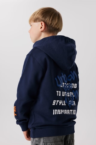 Sweat em algodão biológico - Azul-marinho - Name It Kids