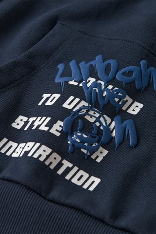 Sweat em algodão biológico - Azul-marinho - Name It Kids