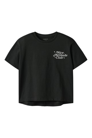 T-shirt em algodão biológico - Preto - Name It Kids