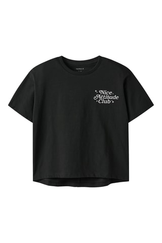 T-shirt em algodão biológico - Preto - Name It Kids