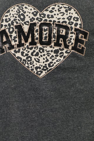 T-shirt em algodão biológico - Antracite mesclado - Kids Only Girl
