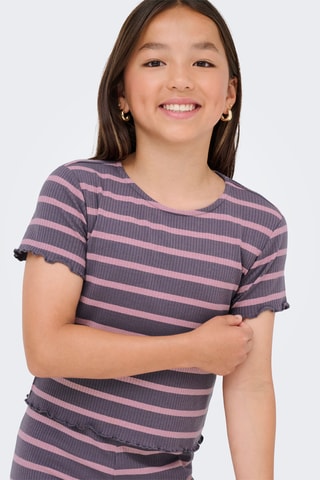 T-shirt - Grijs en Roze - Kids Only Girl