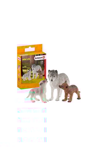 Mãe lobo com 2 crias Wild Life - A partir dos 3 anos
