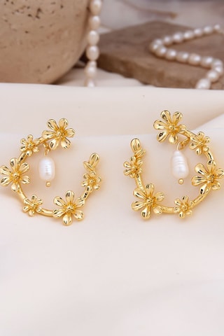 Boucles d’oreilles - Plaqué or jaune et perles de cultures