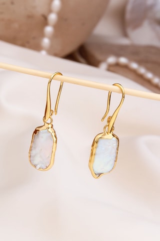 Boucles d’oreilles - Doré et blanc