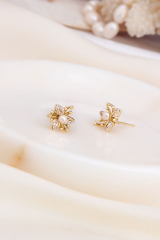 Puces – Plaqué or jaune et perles de culture