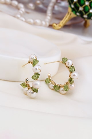 Créoles - Plaqué or jaune et agates