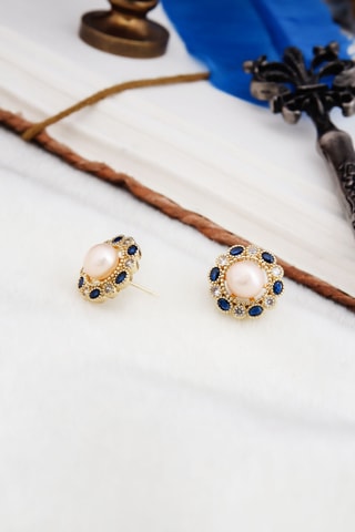 Puces - Plaqué or jaune et perles de culture