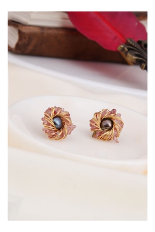Boucles d’oreilles - Quartz fraises