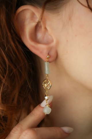 Boucles d'oreilles - Jades et perles de culture
