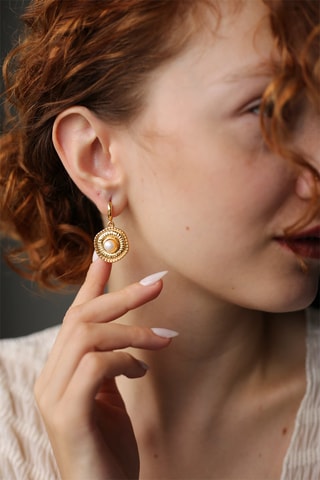 Boucles d’oreilles - Plaqué or jaune et perles de culture