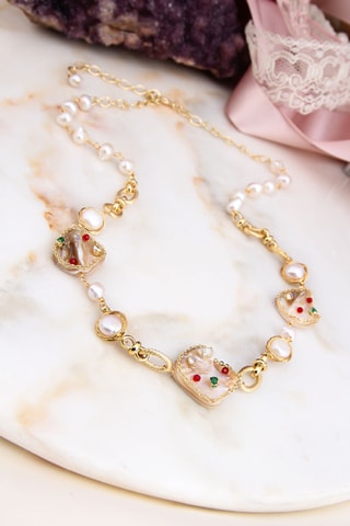 Collier - Doré et blanc