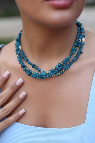 Collier  doré à l'or fin jaune - Apatites
