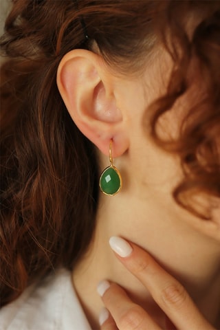 Boucles d'oreilles - Plaqué or jaune et œils-de-chat