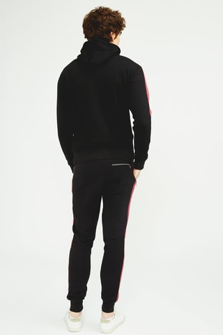 Sweater met Capuchon en Joggingbroek Zwart en Rood