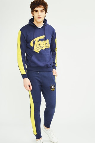 Sweater met Capuchon en Joggingbroek Marineblauw en Geel