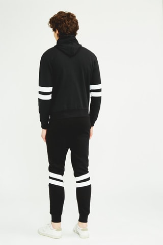Sweater met Capuchon en Joggingbroek Zwart en Wit