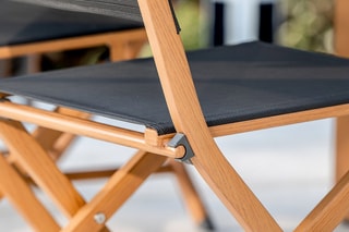 6 chaises de jardin pliantes - Gris et naturel - 57 x 47 x 88 cm - 110 kg