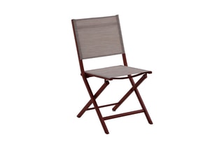 6 chaises de jardin pliantes - Terracotta et beige chiné - 57 x 47 x 88 cm - 110 kg