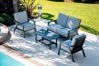 Salon de jardin Florida - 4 places - Canapé - 2 fauteuils - Table - 112 x 54 x 48,5 cm