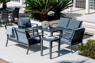 Salon de jardin Valley - 6 places - 2 canapés - 2 fauteuils - 2 tables - 48 x 48 x 48 cm/120 x 63 x 64 cm