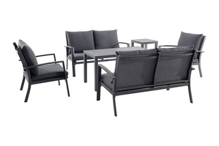 Salon de jardin Valley - 6 places - 2 canapés - 2 fauteuils - 2 tables - 48 x 48 x 48 cm/120 x 63 x 64 cm