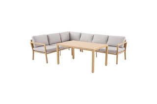 Salon de jardin d'angle Balmo - 6 places - Canapé - Table - 134,5 x 82,5 x 66,5 cm